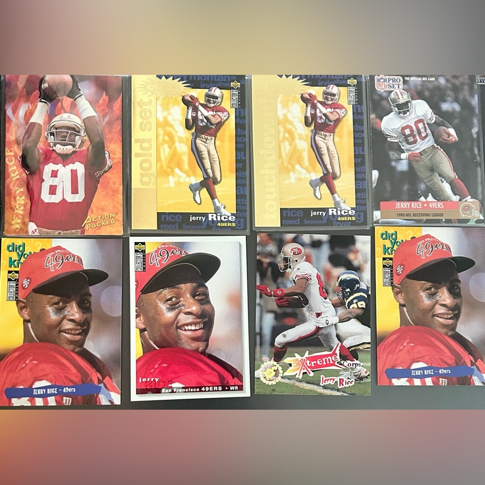 Jerry Rice Trading Card Lot